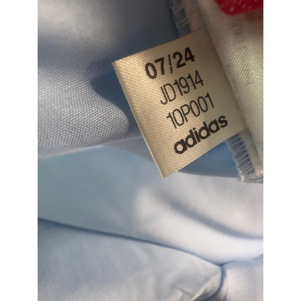 Adidas Essentials Wide Hem Woven Cargo Pants Womens XL Clear Sky Blue Cinch Leg